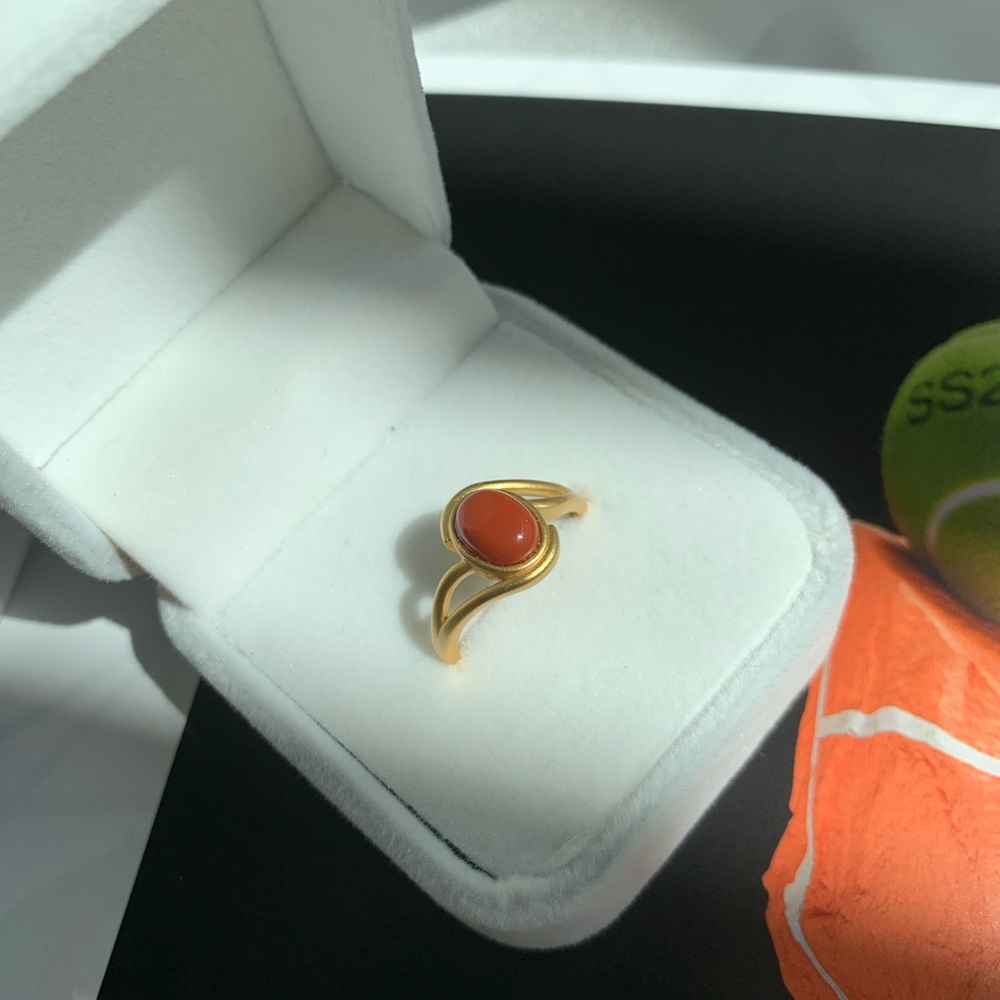 south red agate ring